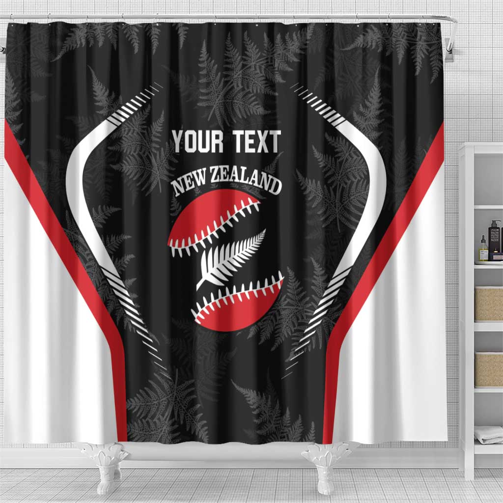 Custom New Zealand Silver Fern Softball Shower Curtain Go Aotearoa