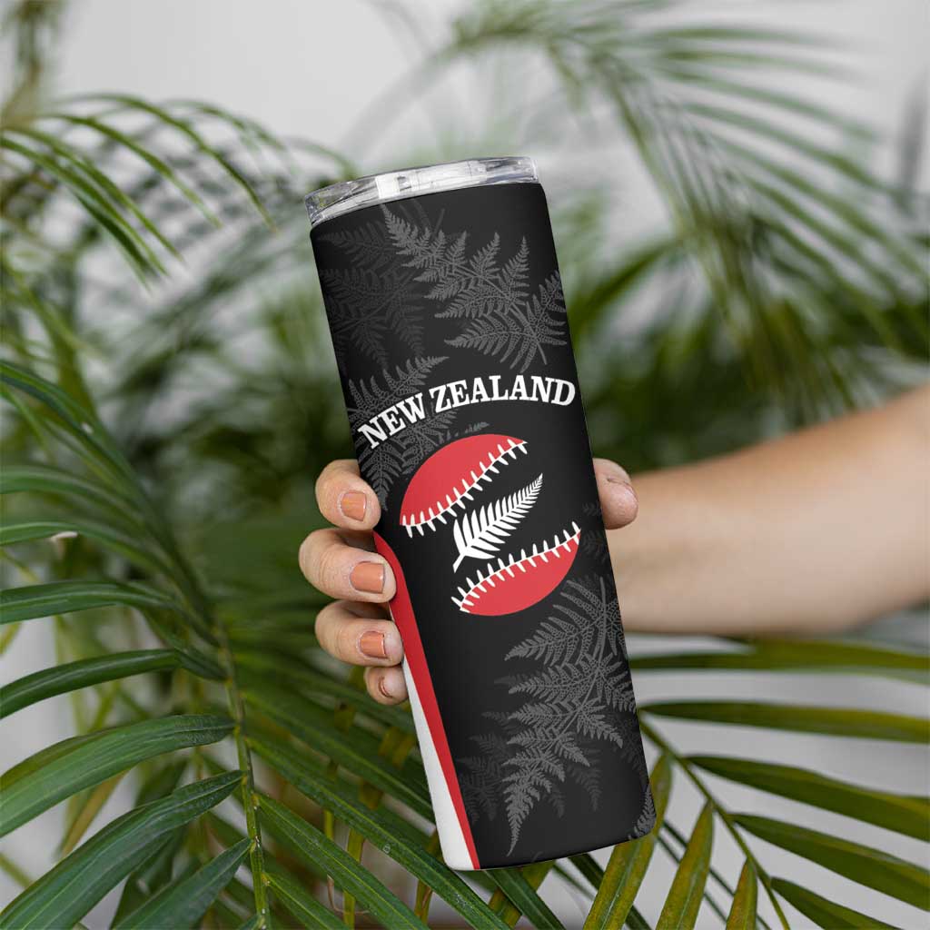 Personalised New Zealand Silver Fern Softball Skinny Tumbler Go Aotearoa LT14