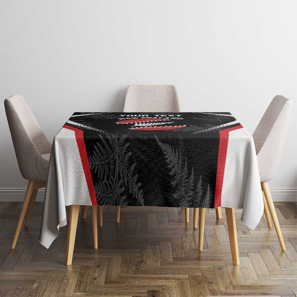 Custom New Zealand Silver Fern Softball Tablecloth Go Aotearoa