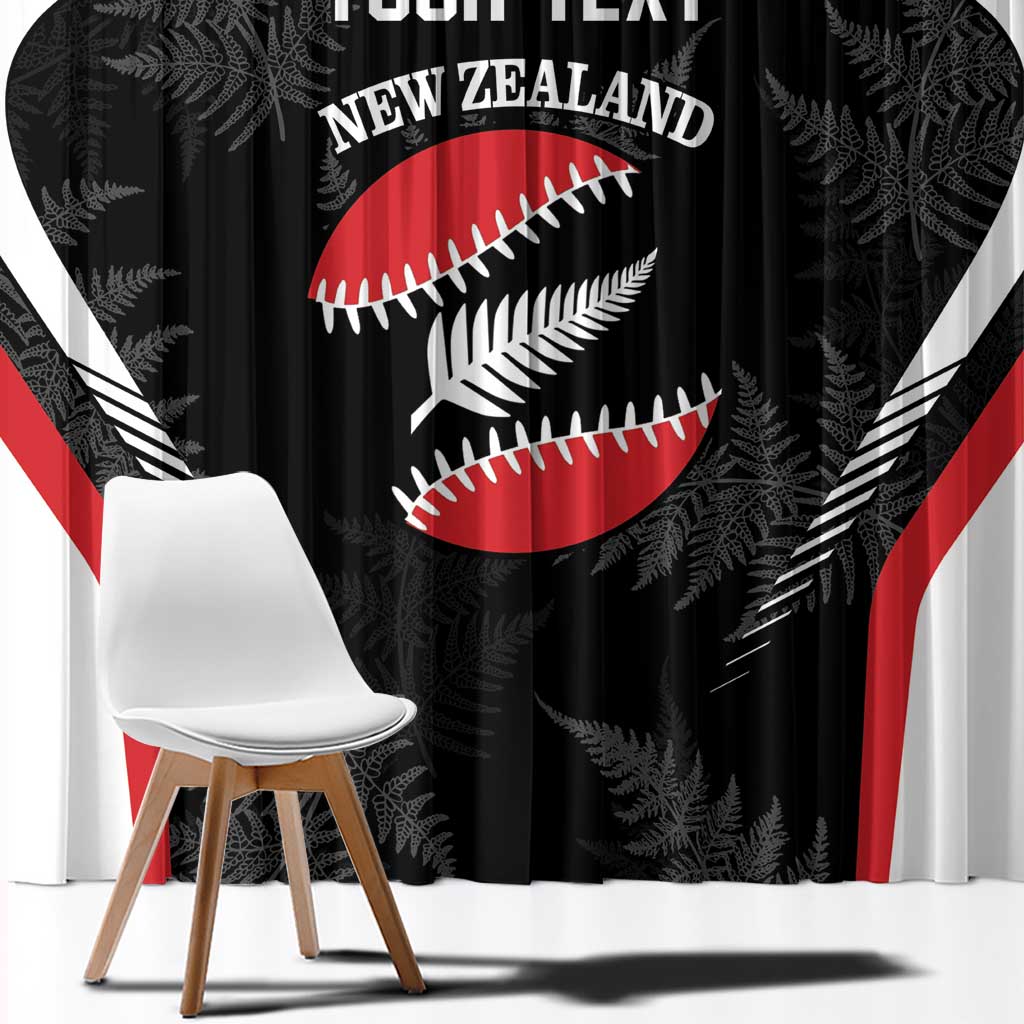 Custom New Zealand Silver Fern Softball Window Curtain Go Aotearoa