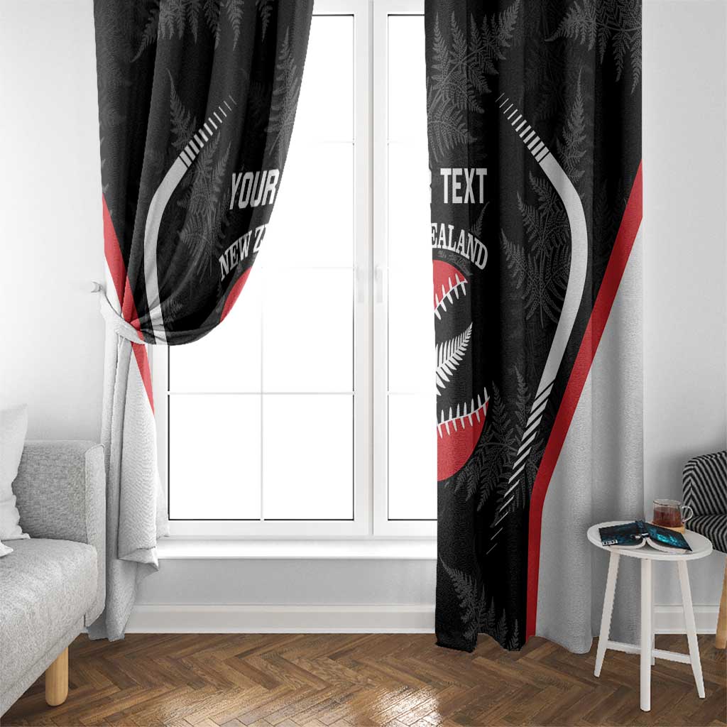 Custom New Zealand Silver Fern Softball Window Curtain Go Aotearoa