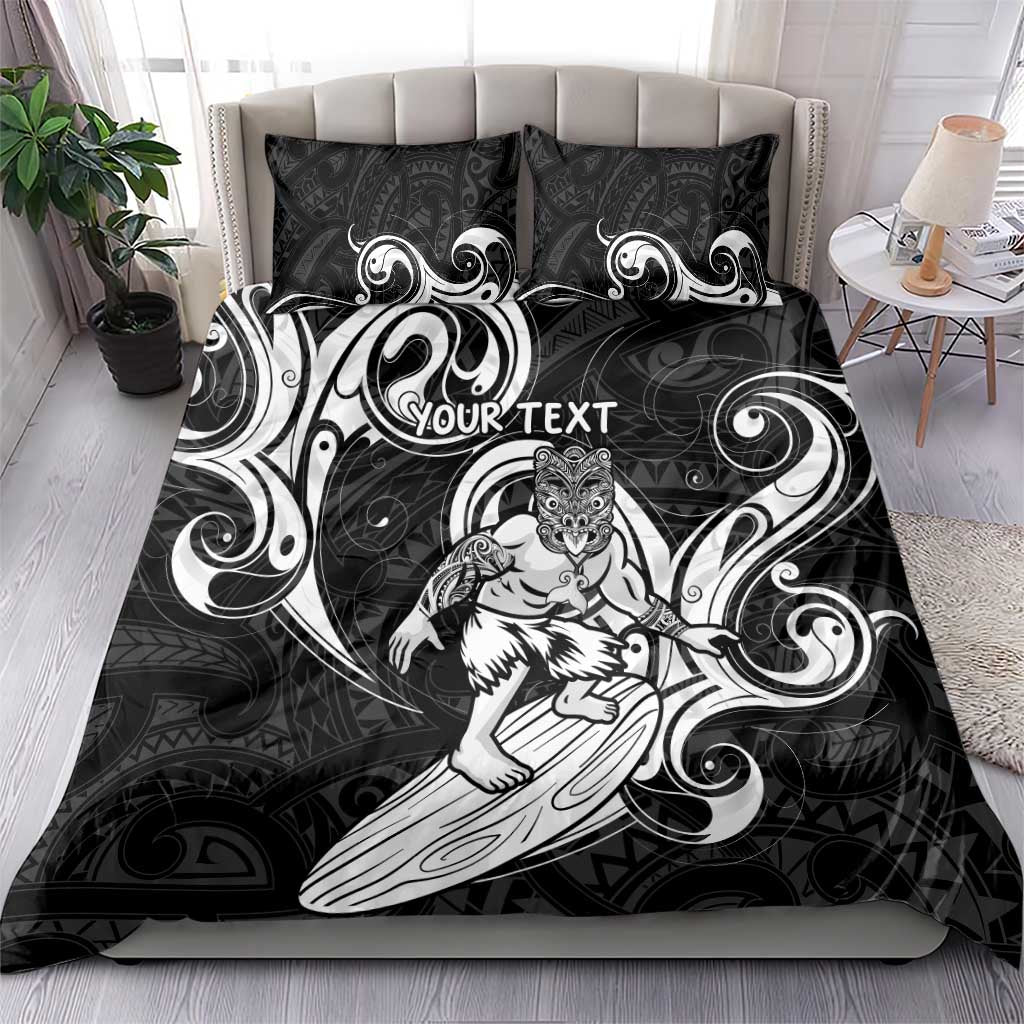 Personalised New Zealand Surfing Bedding Set Aotearoa Maori Tiki Haka - Vibe Hoodie Shop