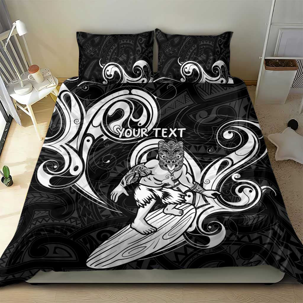 Personalised New Zealand Surfing Bedding Set Aotearoa Maori Tiki Haka - Vibe Hoodie Shop