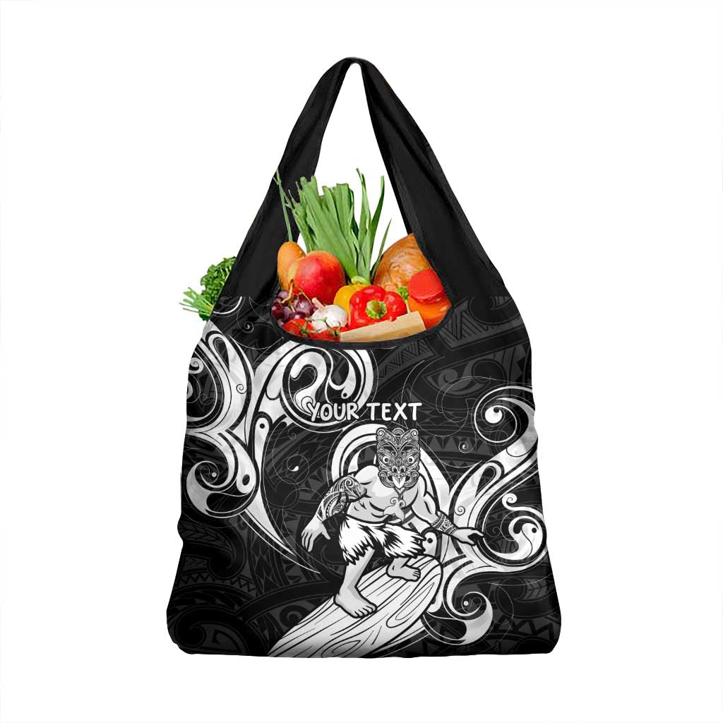 Personalised New Zealand Surfing Grocery Bag Aotearoa Maori Tiki Haka