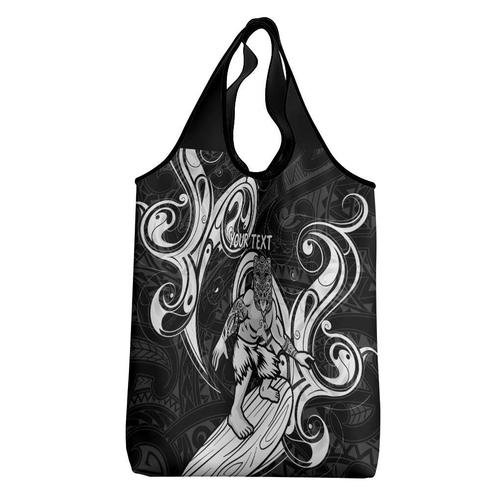 Personalised New Zealand Surfing Grocery Bag Aotearoa Maori Tiki Haka