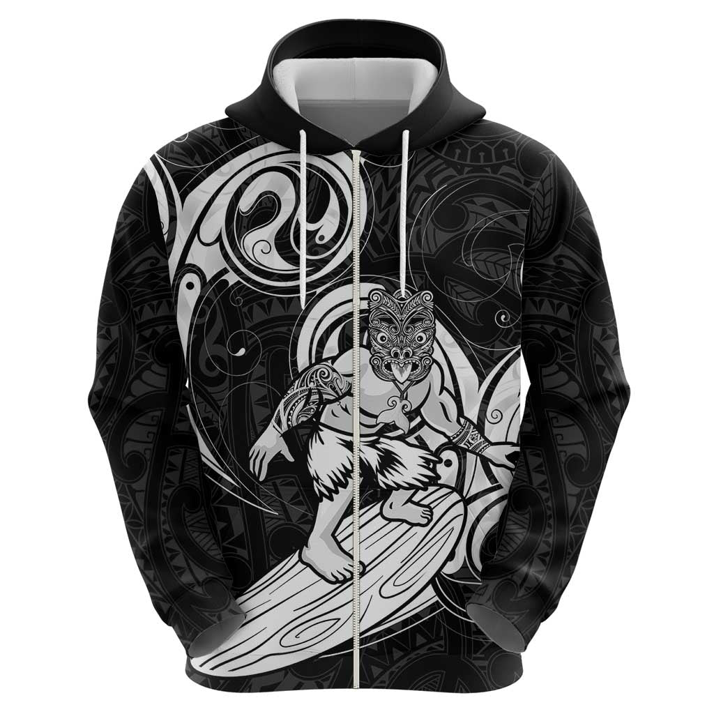 Personalised New Zealand Surfing Hoodie Aotearoa Maori Tiki Haka - Vibe Hoodie Shop