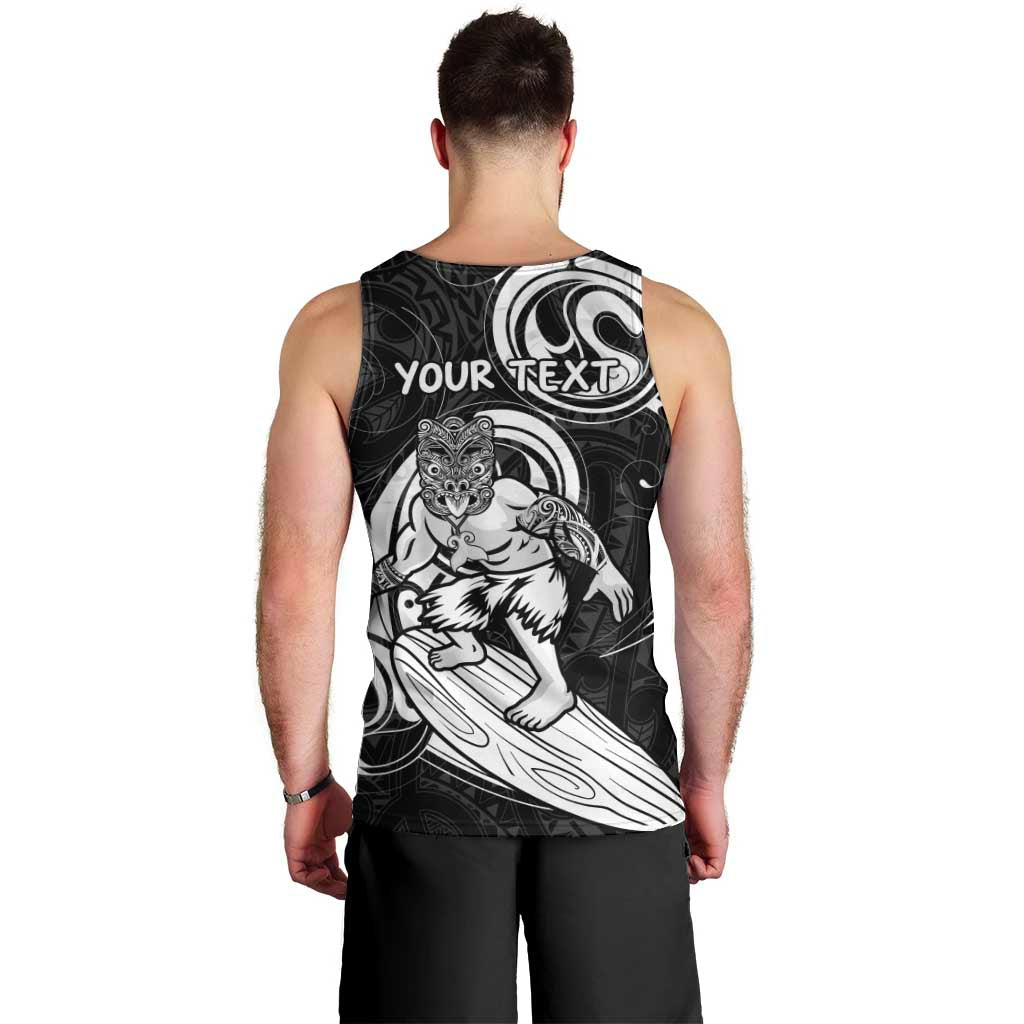 Personalised New Zealand Surfing Men Tank Top Aotearoa Maori Tiki Haka - Vibe Hoodie Shop