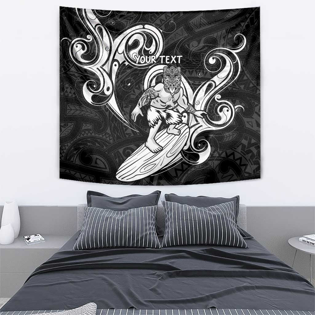 Personalised New Zealand Surfing Tapestry Aotearoa Maori Tiki Haka - Vibe Hoodie Shop