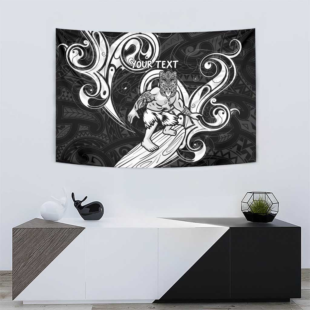 Personalised New Zealand Surfing Tapestry Aotearoa Maori Tiki Haka - Vibe Hoodie Shop