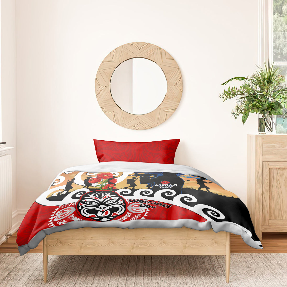 New Zealand Waitangi And ANZAC Day Bedding Set Aotearoa Maori Tiki With Last Post - Vibe Hoodie Shop