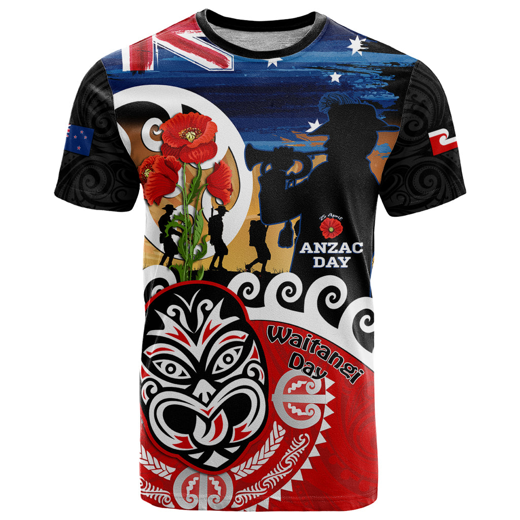 New Zealand Waitangi And ANZAC Day T Shirt Aotearoa Maori Tiki With Last Post - Vibe Hoodie Shop