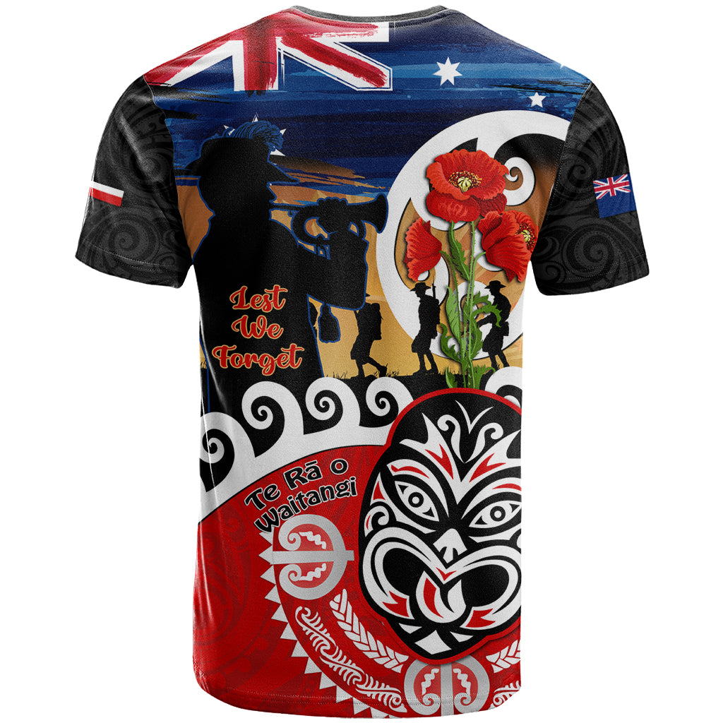 New Zealand Waitangi And ANZAC Day T Shirt Aotearoa Maori Tiki With Last Post - Vibe Hoodie Shop