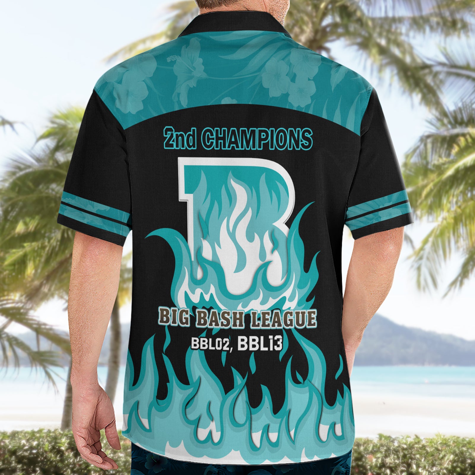 BBL Brisbane Heat Hawaiian Shirt 2nd Champions 2024 New History - Vibe Hoodie Shop