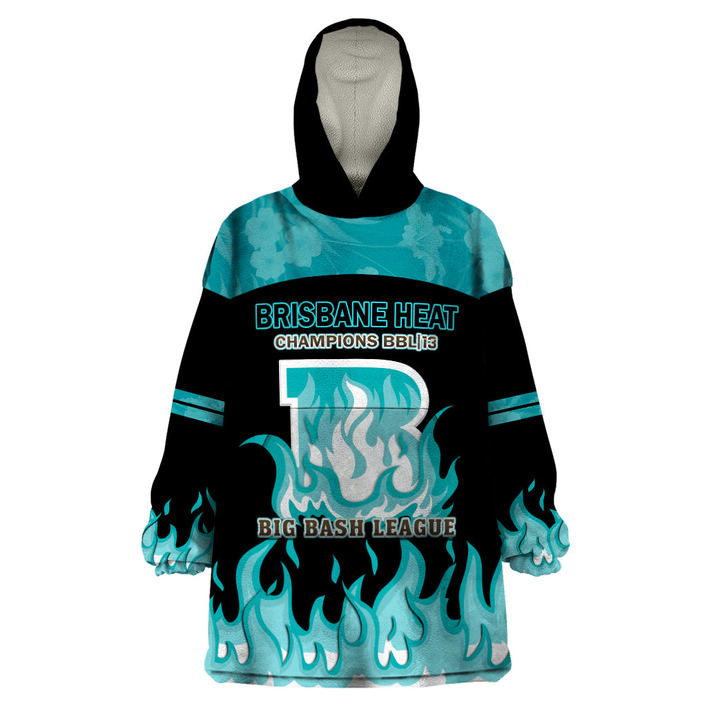 BBL Brisbane Heat Wearable Blanket Hoodie 2nd Champions 2024 New History - Vibe Hoodie Shop