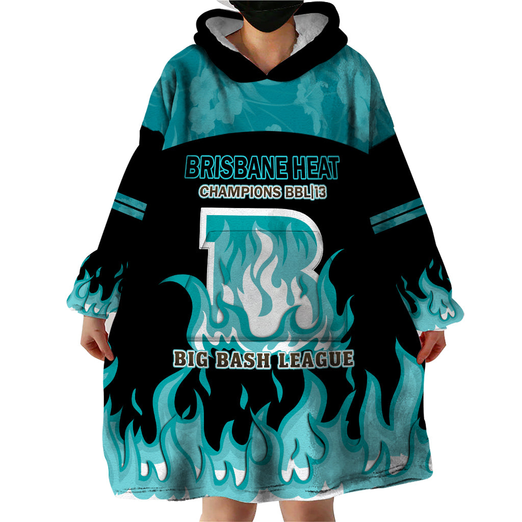 BBL Brisbane Heat Wearable Blanket Hoodie 2nd Champions 2024 New History - Vibe Hoodie Shop