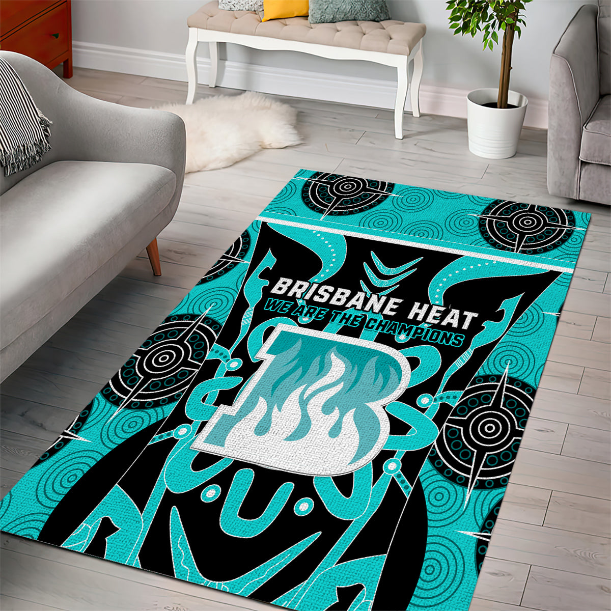 Brisbane Heat Area Rug We Are The Champions Aboriginal Art - Vibe Hoodie Shop