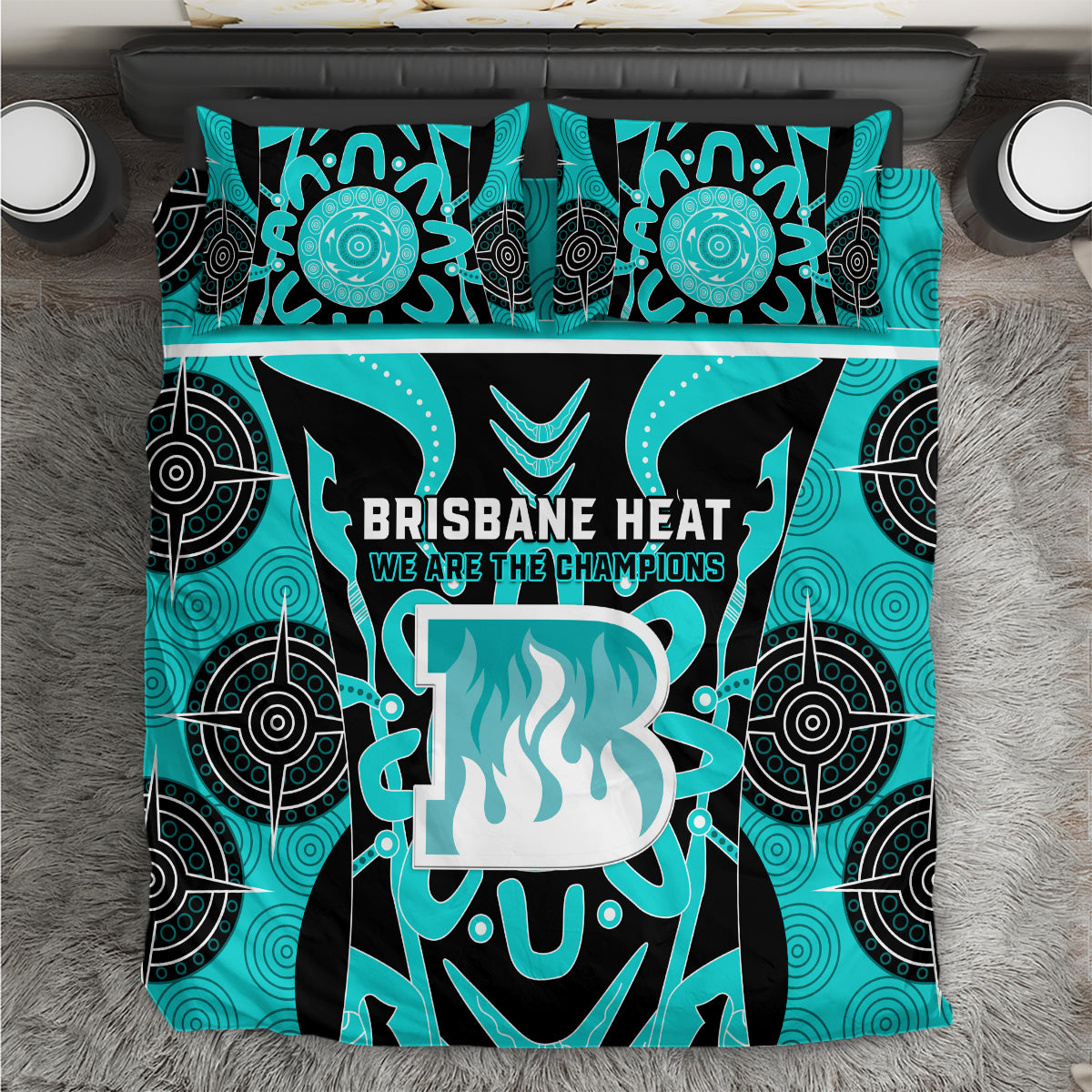 Brisbane Heat Bedding Set We Are The Champions Aboriginal Art - Vibe Hoodie Shop