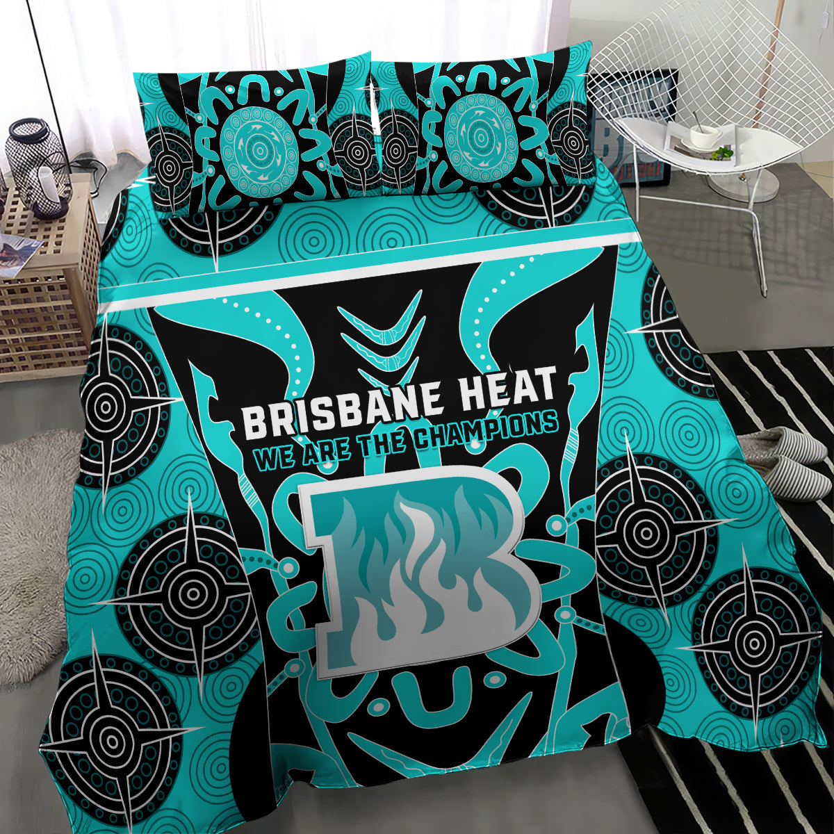 Brisbane Heat Bedding Set We Are The Champions Aboriginal Art - Vibe Hoodie Shop