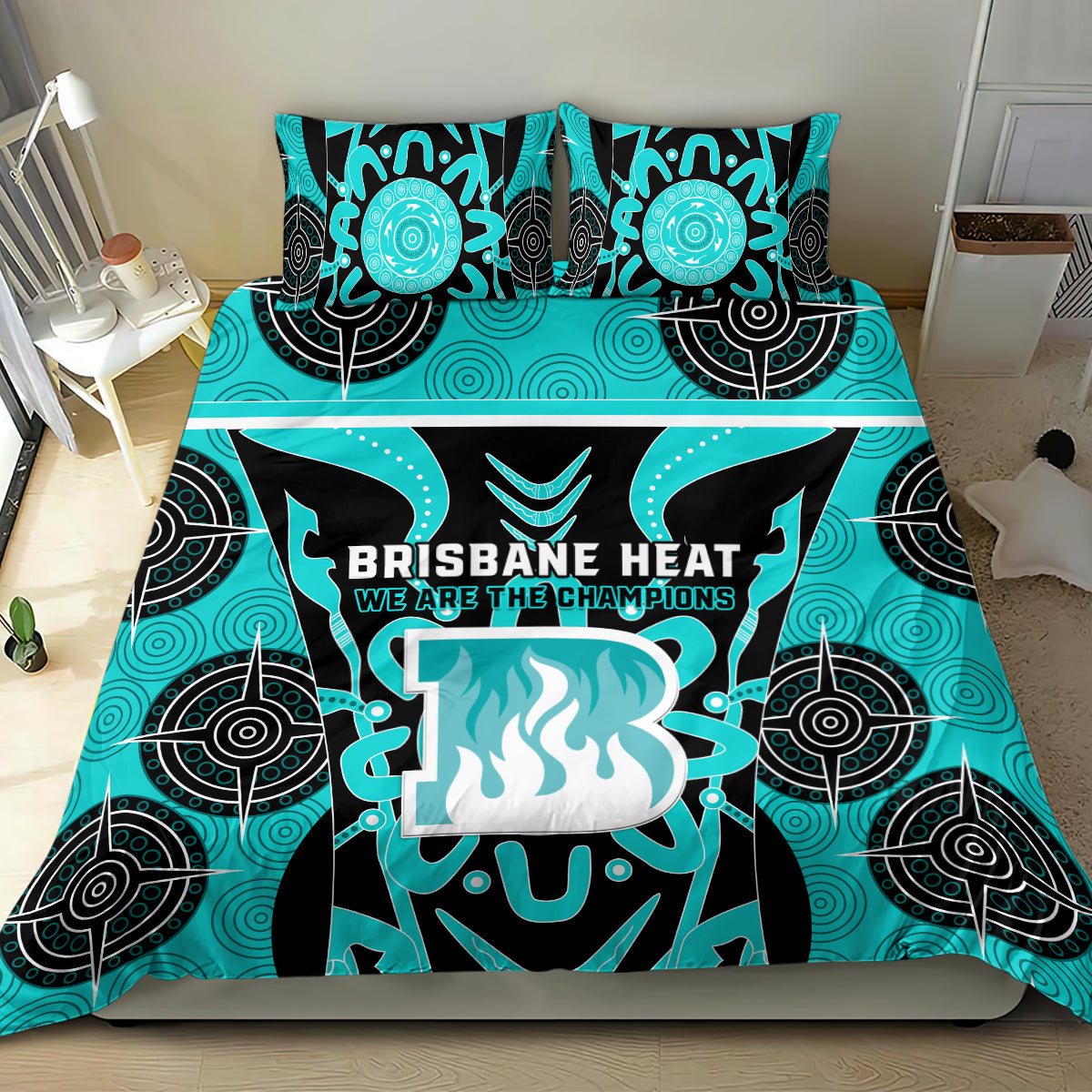 Brisbane Heat Bedding Set We Are The Champions Aboriginal Art - Vibe Hoodie Shop