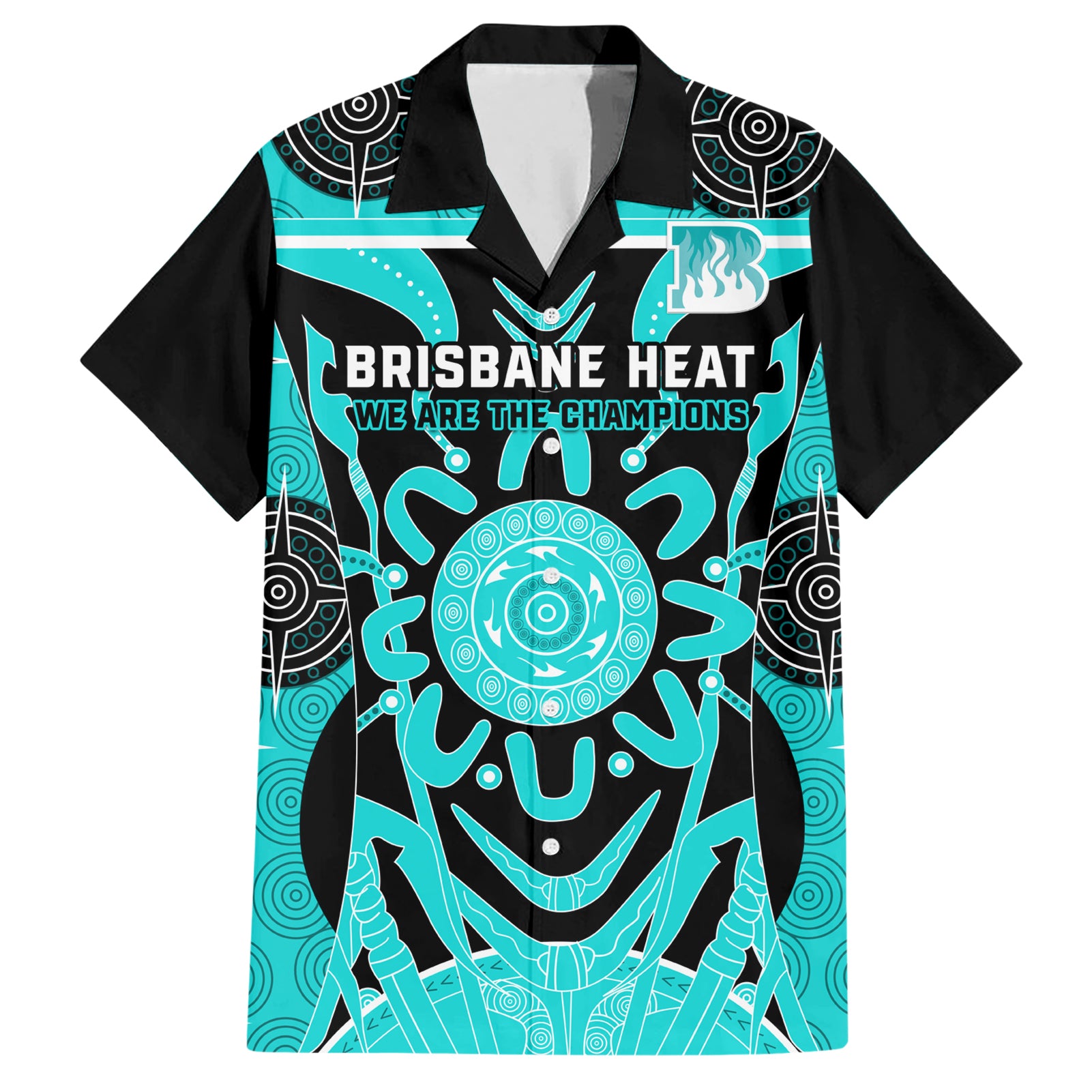 Custom Brisbane Heat Hawaiian Shirt We Are The Champions Aboriginal Art - Vibe Hoodie Shop