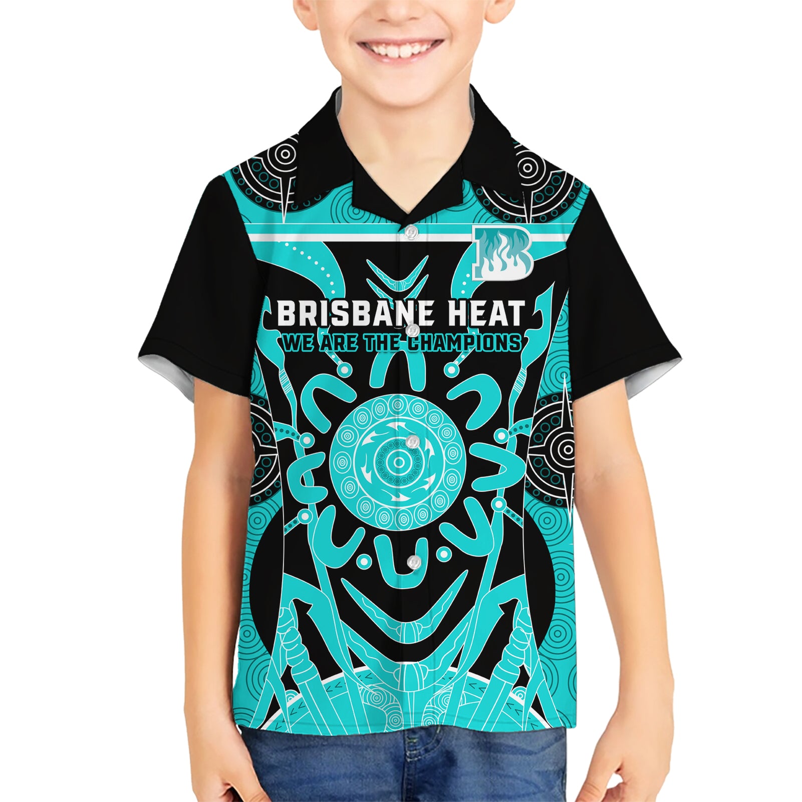 Custom Brisbane Heat Hawaiian Shirt We Are The Champions Aboriginal Art - Vibe Hoodie Shop