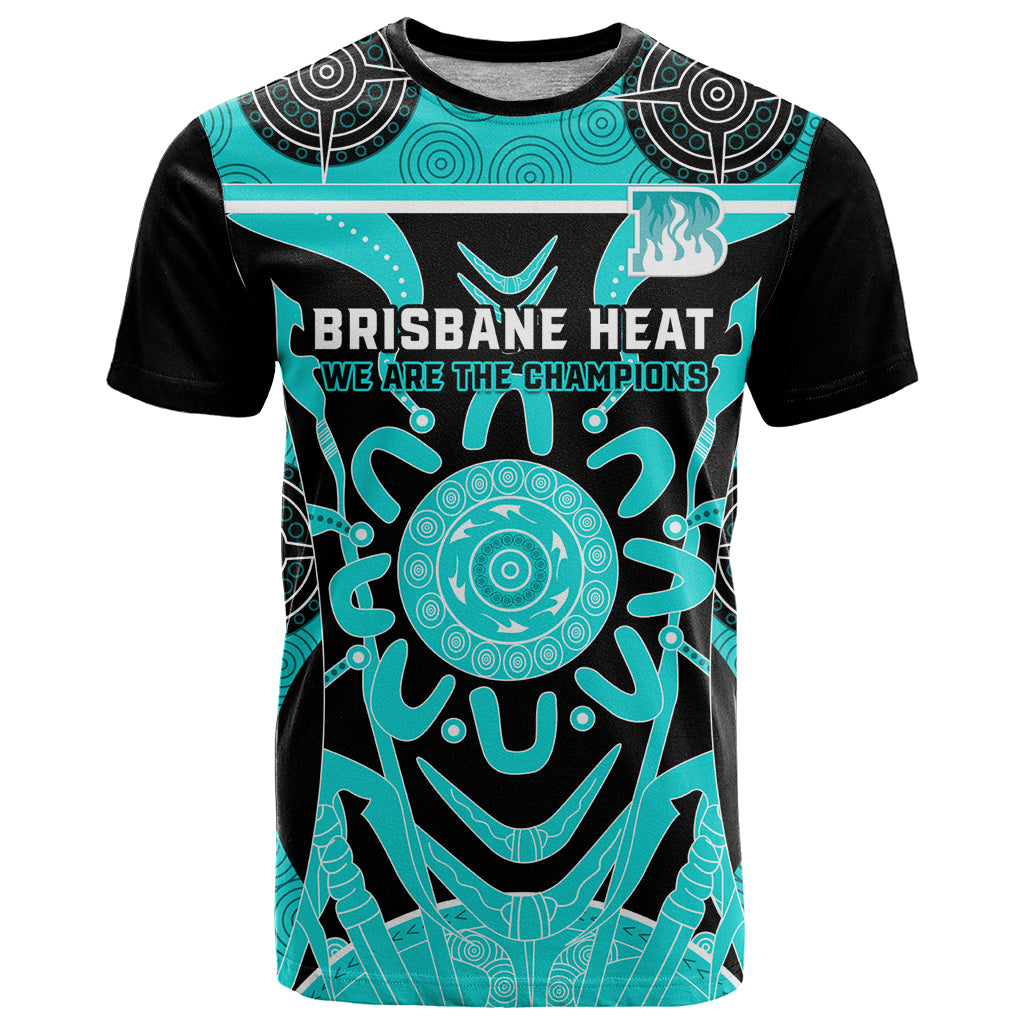 Custom Brisbane Heat T Shirt We Are The Champions Aboriginal Art - Vibe Hoodie Shop