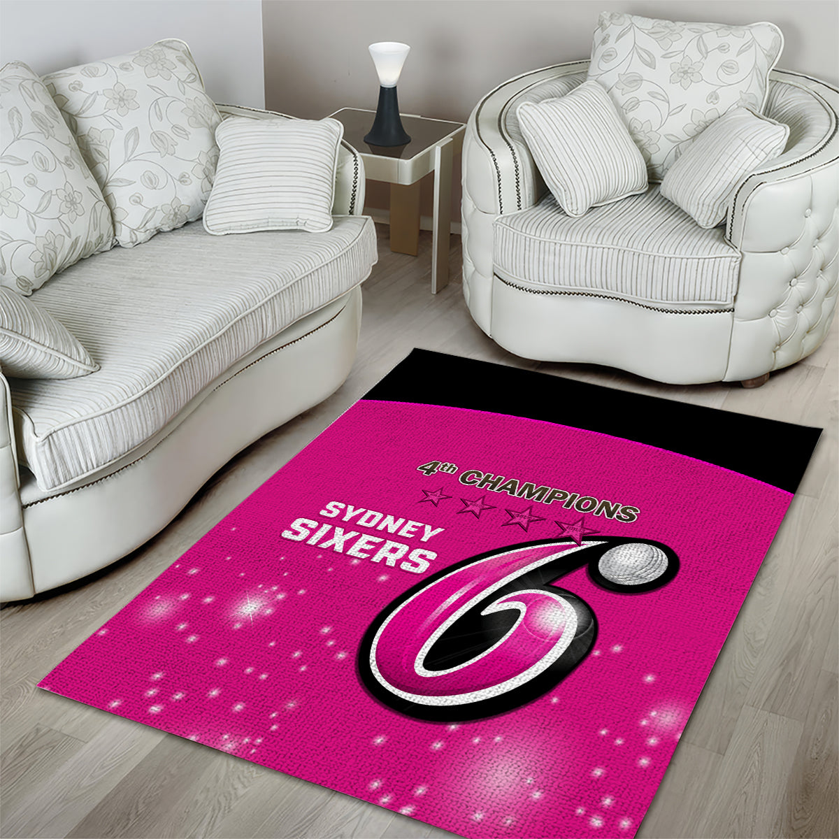 BBL Sydney Sixers Area Rug 4th Champions 2024 New History - Vibe Hoodie Shop