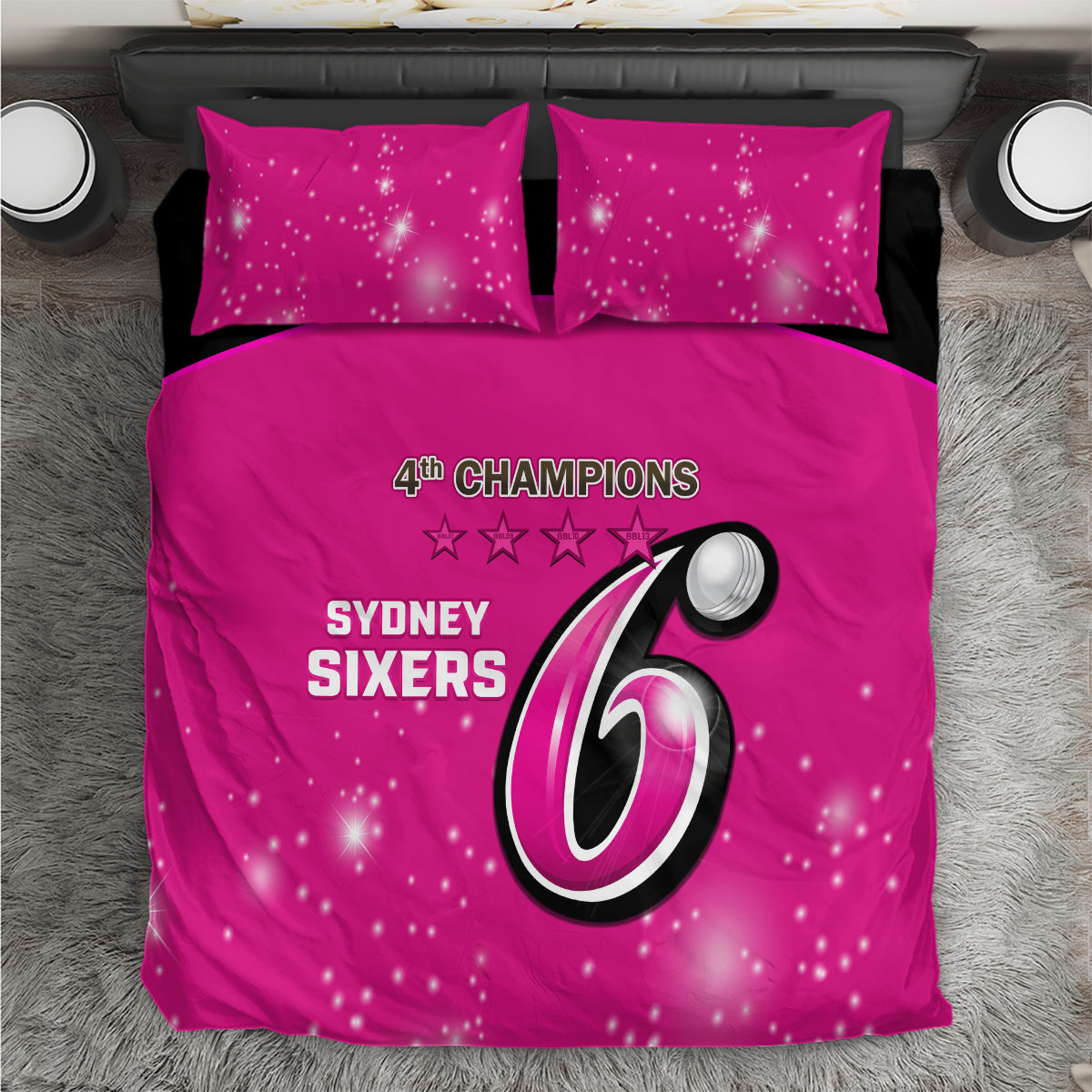BBL Sydney Sixers Bedding Set 4th Champions 2024 New History - Vibe Hoodie Shop
