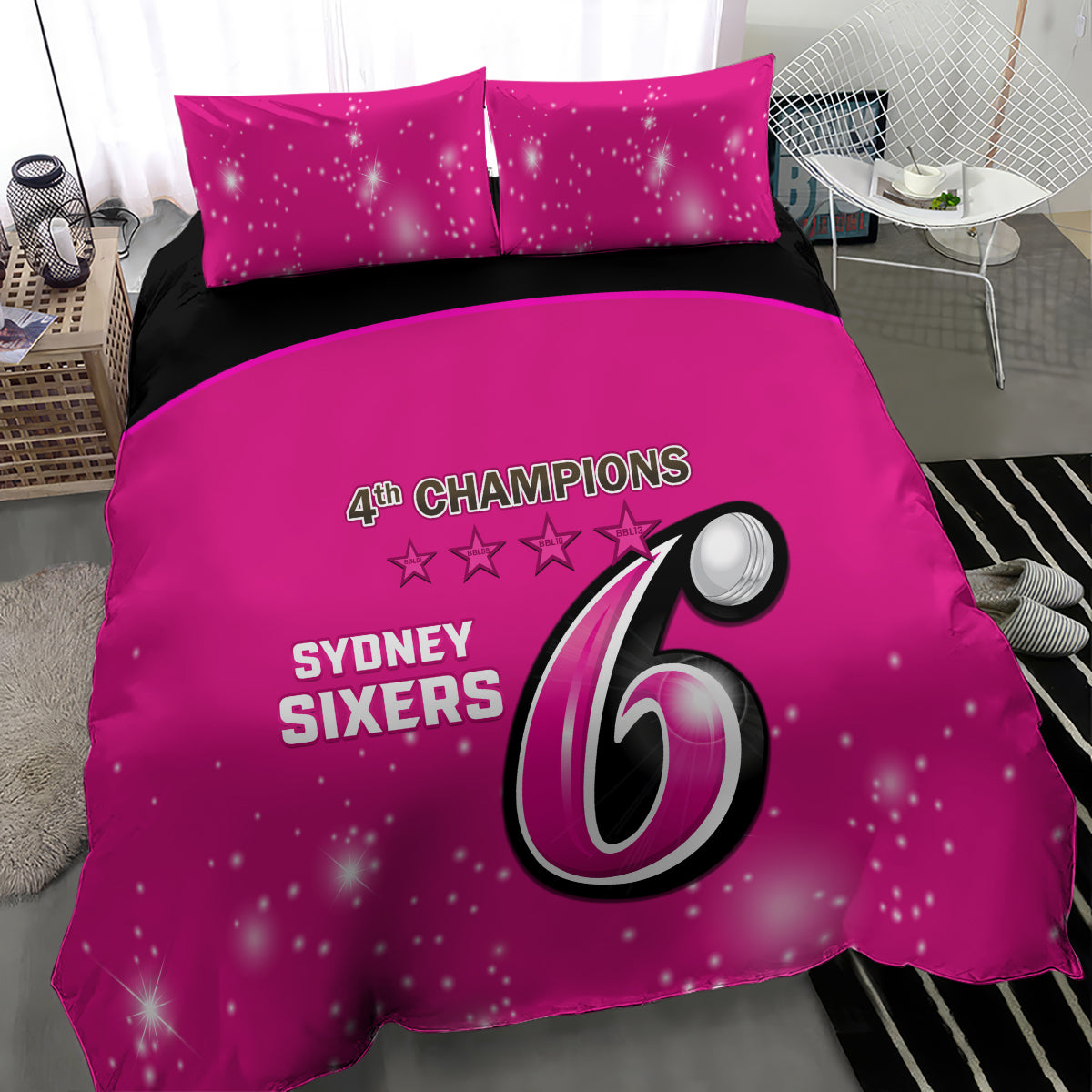 BBL Sydney Sixers Bedding Set 4th Champions 2024 New History - Vibe Hoodie Shop