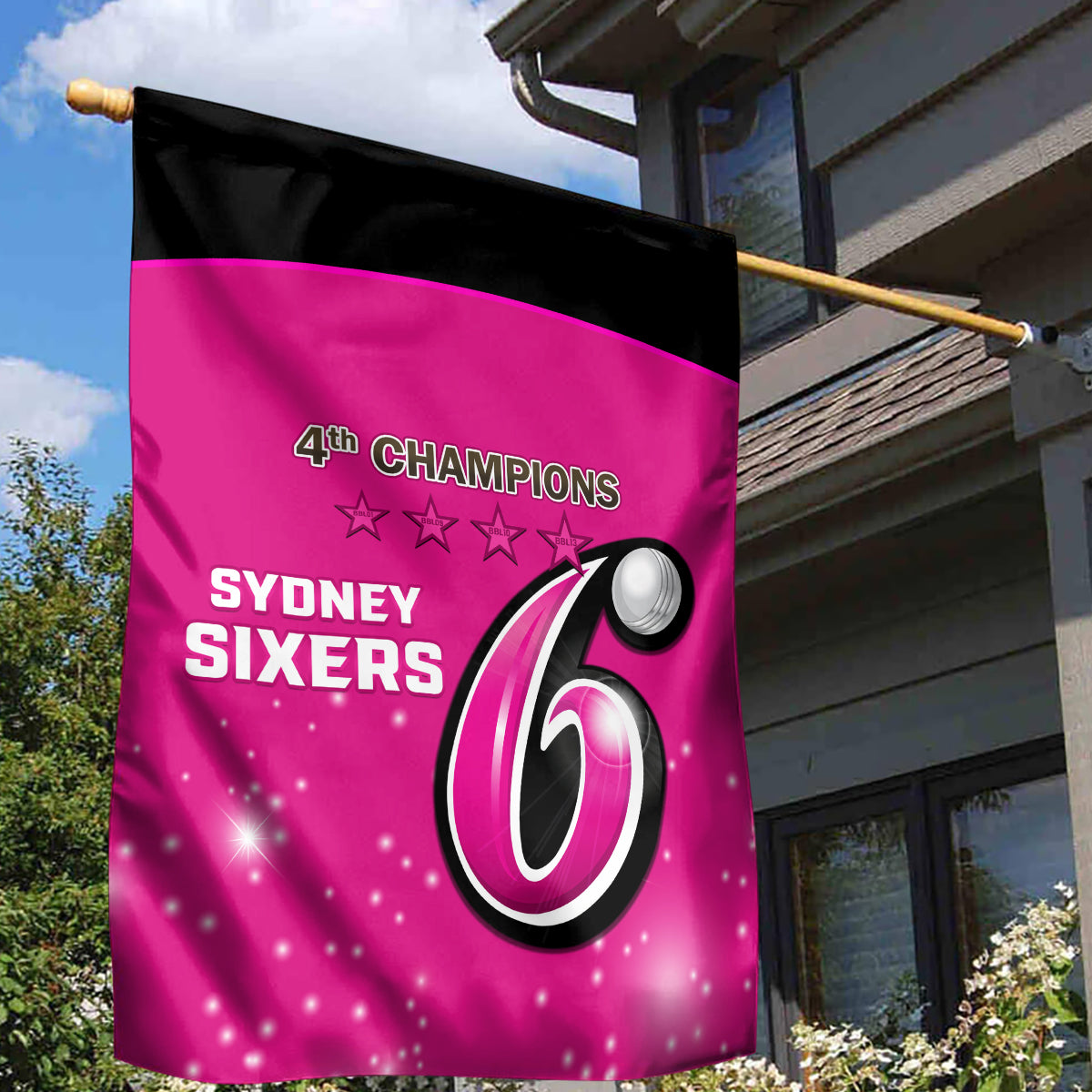 BBL Sydney Sixers Garden Flag 4th Champions 2024 New History - Vibe Hoodie Shop