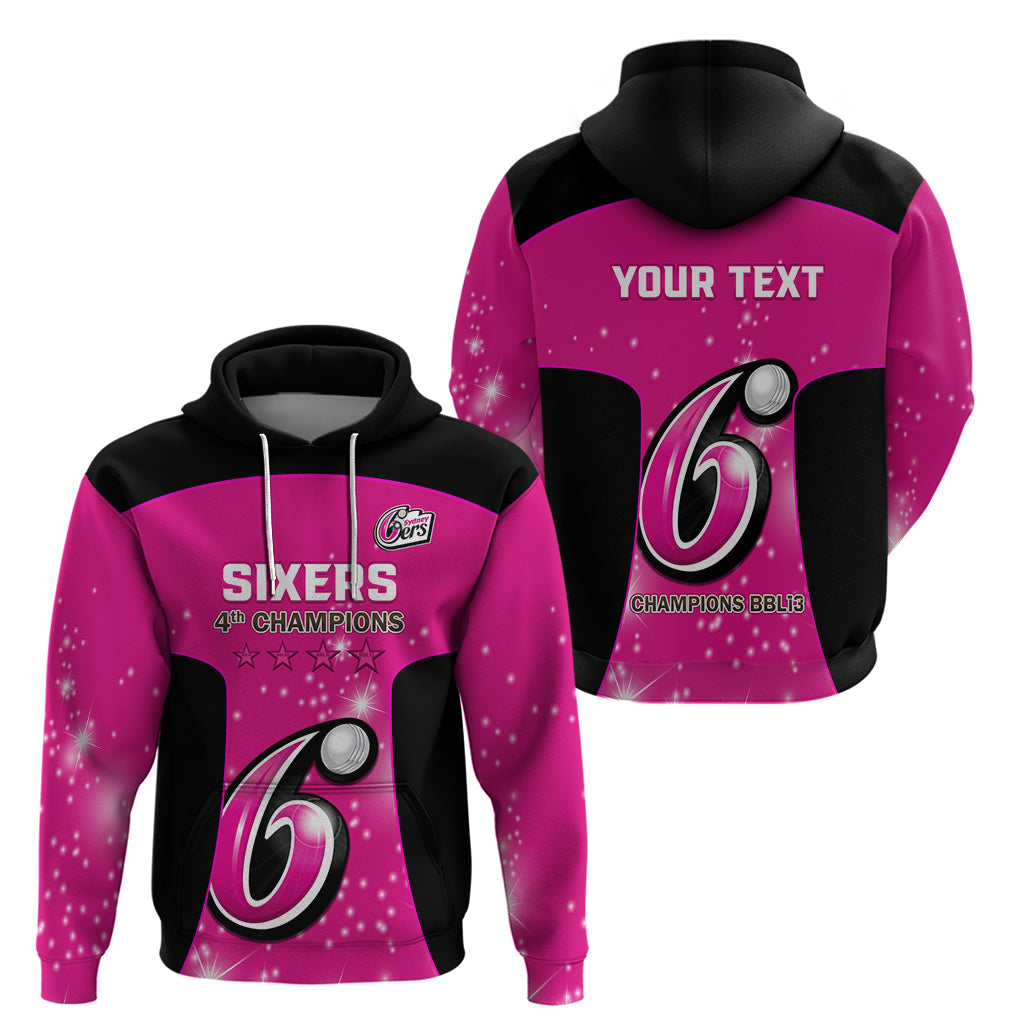 Personalised BBL Sydney Sixers Hoodie 4th Champions 2024 New History - Vibe Hoodie Shop