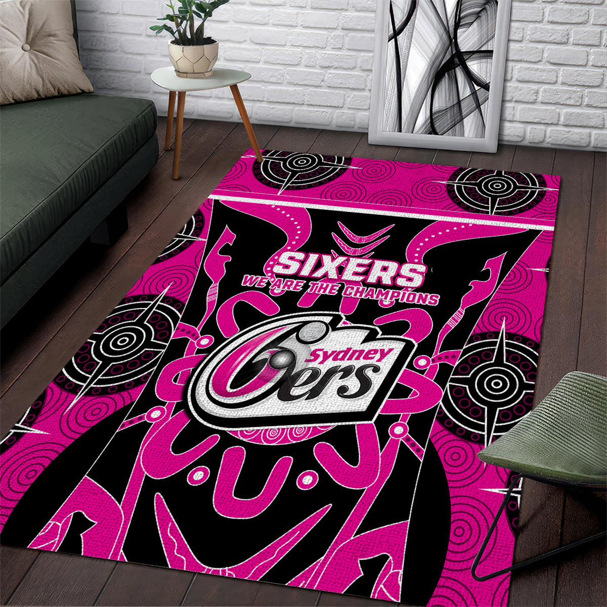 Sydney Sixers Area Rug We Are The Champions Aboriginal Art - Vibe Hoodie Shop