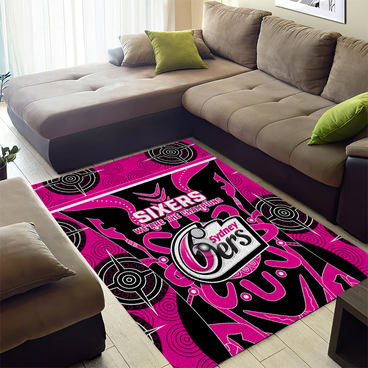 Sydney Sixers Area Rug We Are The Champions Aboriginal Art - Vibe Hoodie Shop