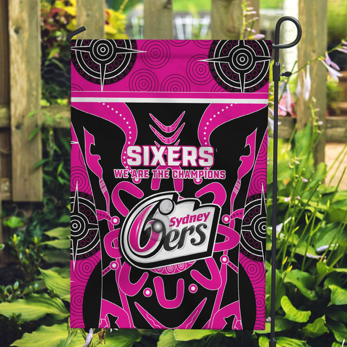 Sydney Sixers Garden Flag We Are The Champions Aboriginal Art - Vibe Hoodie Shop