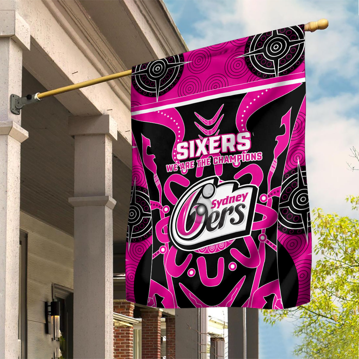 Sydney Sixers Garden Flag We Are The Champions Aboriginal Art - Vibe Hoodie Shop