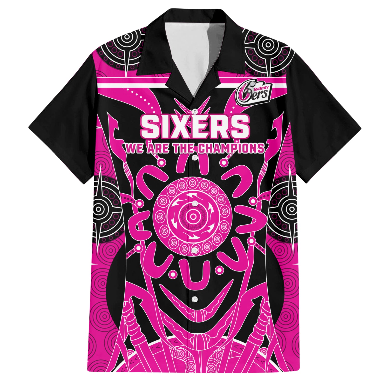 Custom Sydney Sixers Hawaiian Shirt We Are The Champions Aboriginal Art - Vibe Hoodie Shop