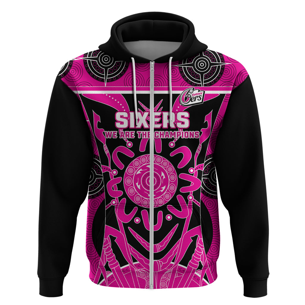 Custom Sydney Sixers Hoodie We Are The Champions Aboriginal Art - Vibe Hoodie Shop
