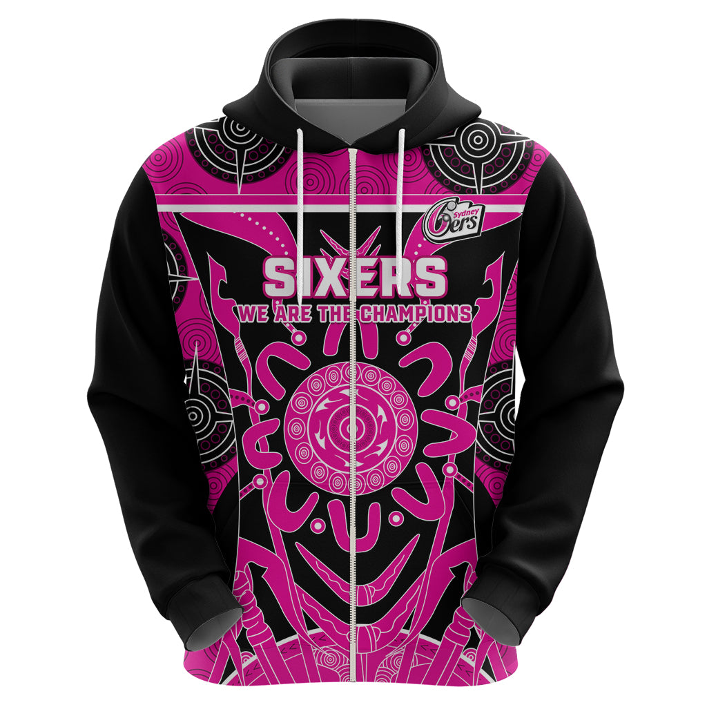 Custom Sydney Sixers Hoodie We Are The Champions Aboriginal Art - Vibe Hoodie Shop