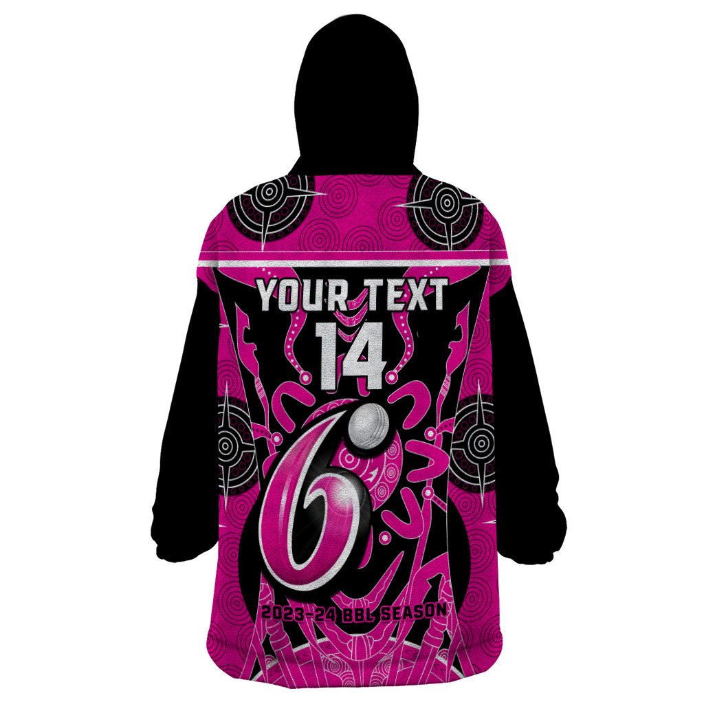 Custom Sydney Sixers Wearable Blanket Hoodie We Are The Champions Aboriginal Art - Vibe Hoodie Shop