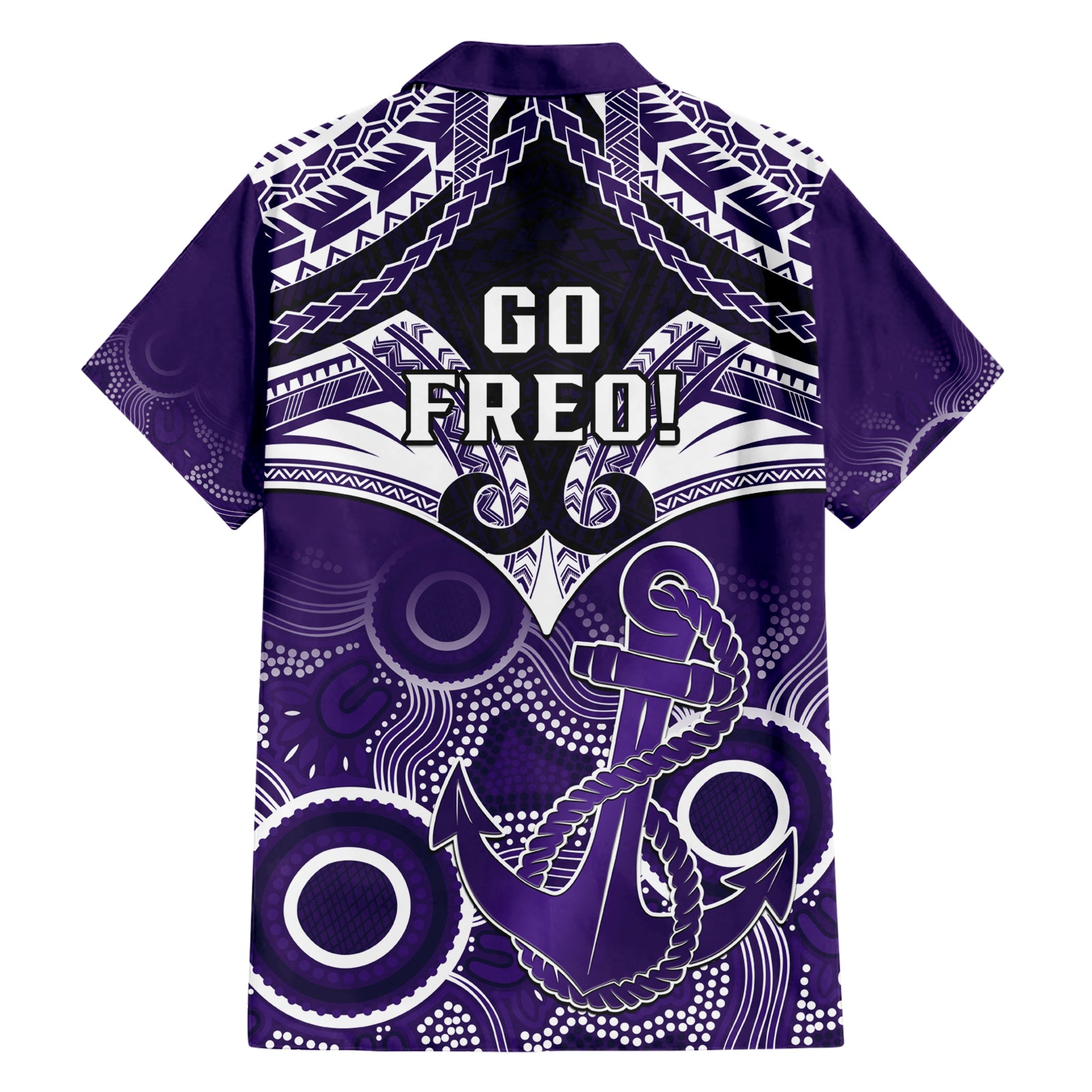 Dockers Football Hawaiian Shirt Fremantle Aboriginal Mix Polynesian Pattern - Vibe Hoodie Shop