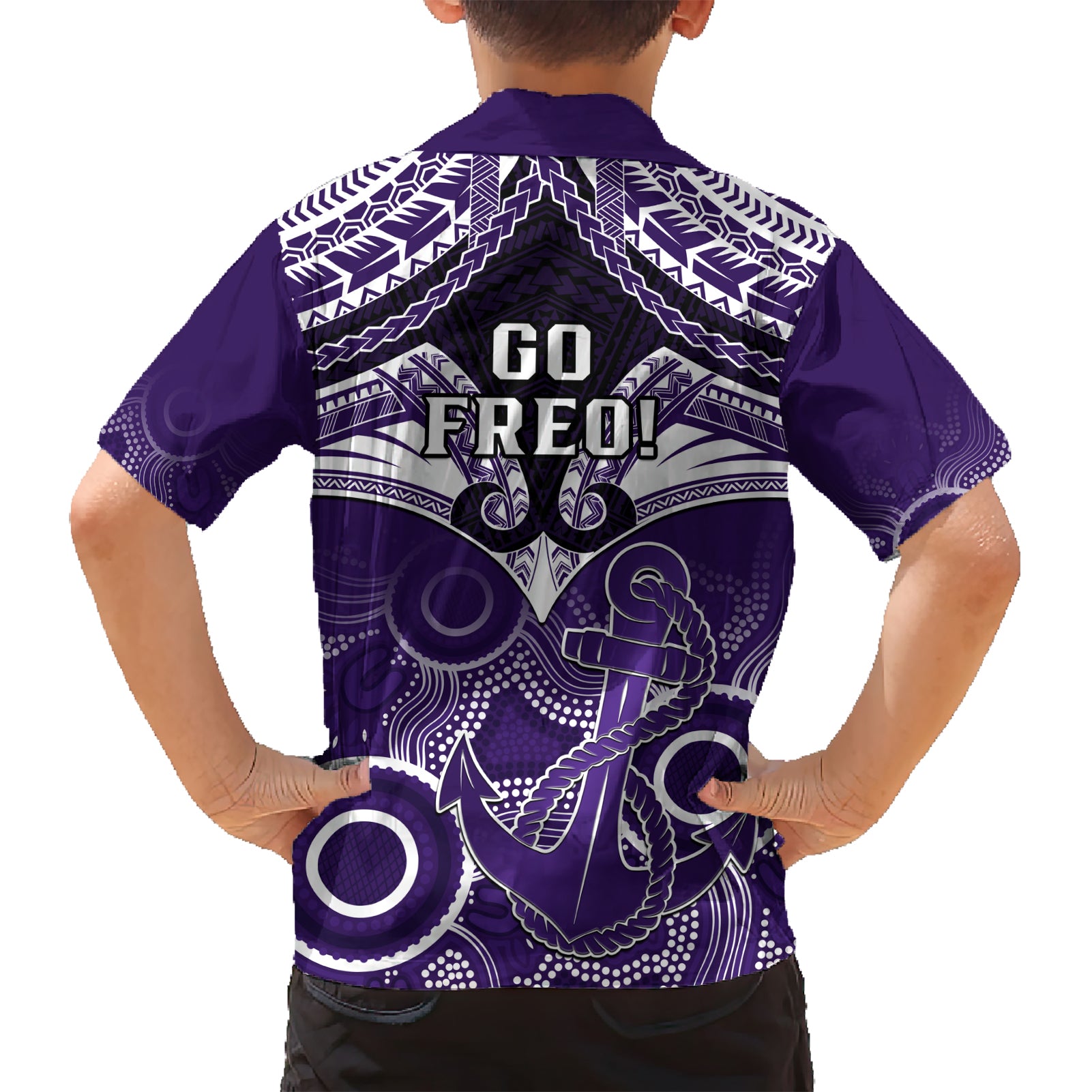 Dockers Football Hawaiian Shirt Fremantle Aboriginal Mix Polynesian Pattern - Vibe Hoodie Shop