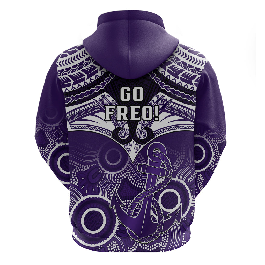 Dockers Football Hoodie Fremantle Aboriginal Mix Polynesian Pattern - Vibe Hoodie Shop