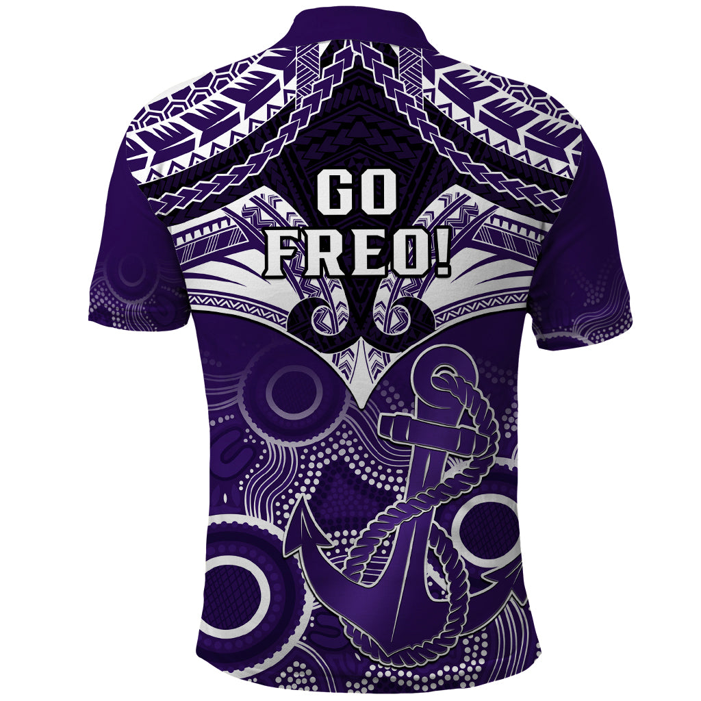 Dockers Football Polo Shirt Fremantle Aboriginal Mix Polynesian Pattern - Vibe Hoodie Shop