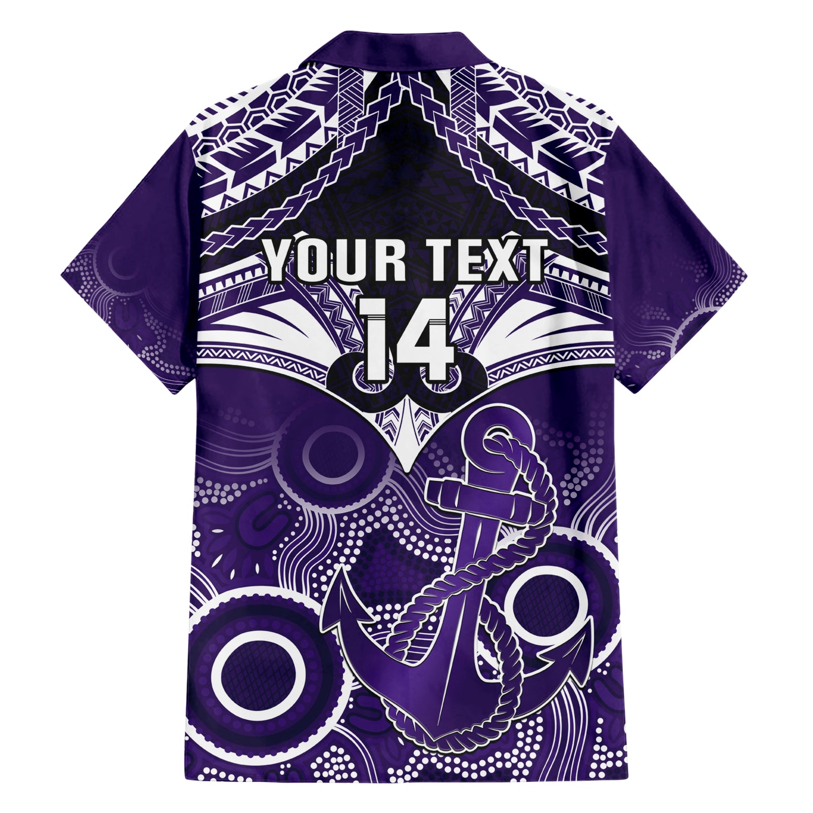 Personalised Dockers Football Hawaiian Shirt Fremantle Aboriginal Mix Polynesian Pattern - Vibe Hoodie Shop