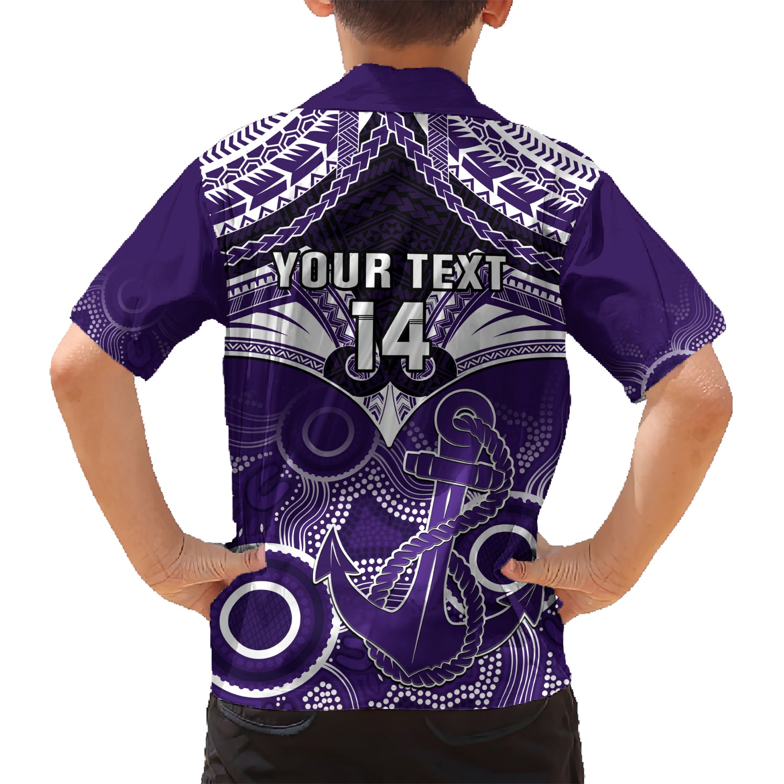 Personalised Dockers Football Hawaiian Shirt Fremantle Aboriginal Mix Polynesian Pattern - Vibe Hoodie Shop