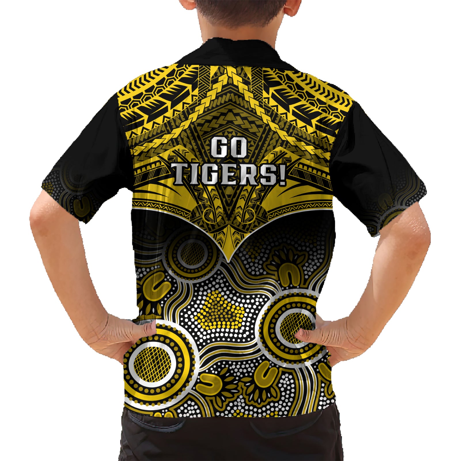 Richmond Football Hawaiian Shirt Tigers Aboriginal Mix Polynesian Pattern - Vibe Hoodie Shop