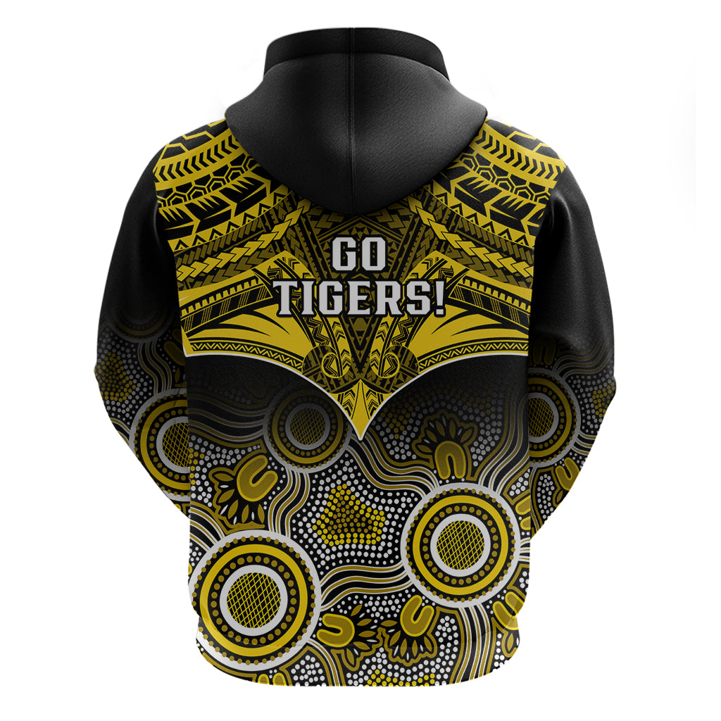 Richmond Football Hoodie Tigers Aboriginal Mix Polynesian Pattern - Vibe Hoodie Shop