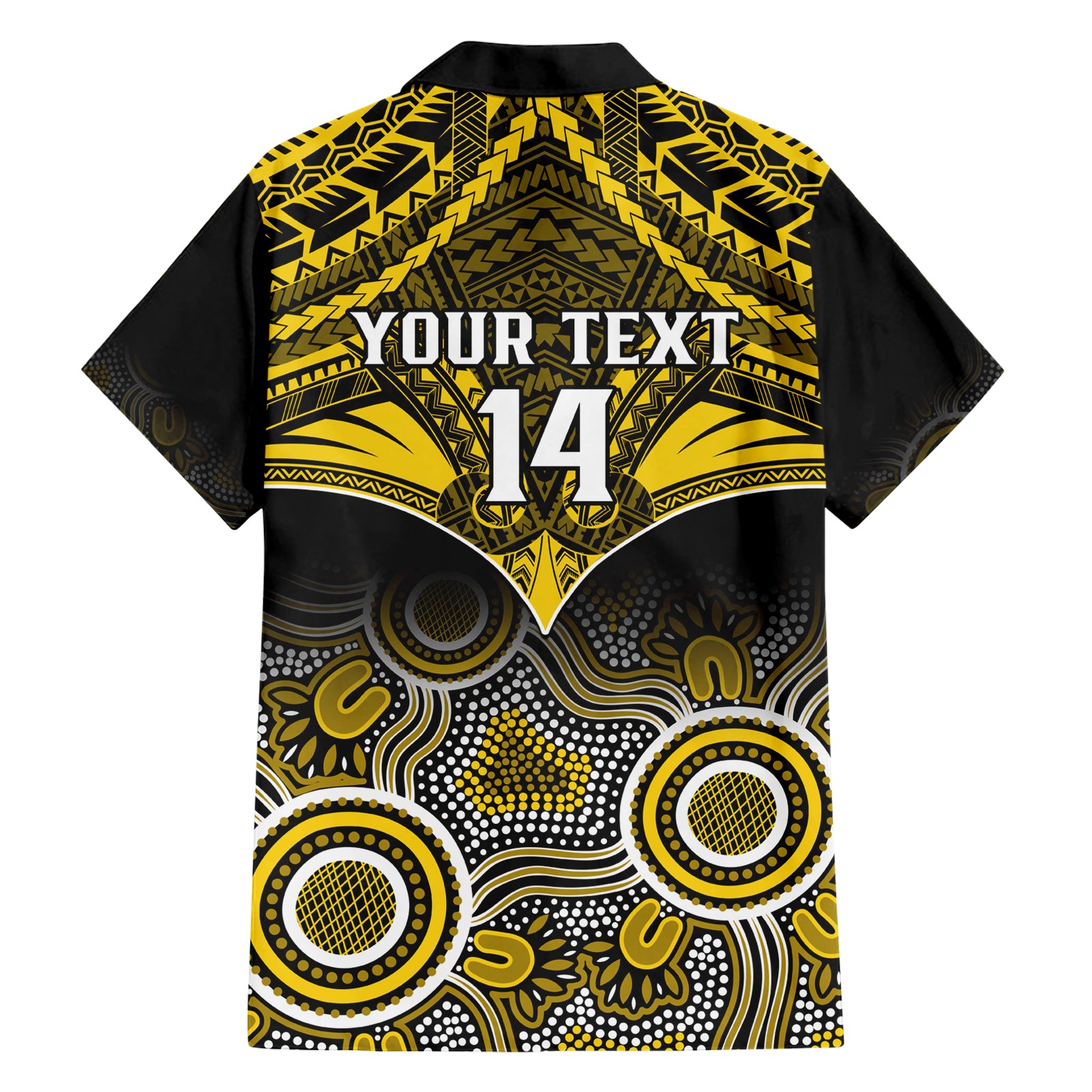 Personalised Richmond Football Hawaiian Shirt Tigers Aboriginal Mix Polynesian Pattern - Vibe Hoodie Shop
