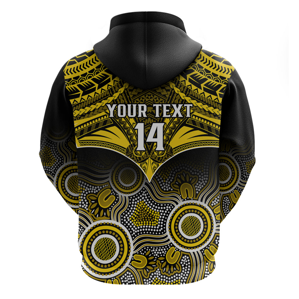 Personalised Richmond Football Hoodie Tigers Aboriginal Mix Polynesian Pattern - Vibe Hoodie Shop