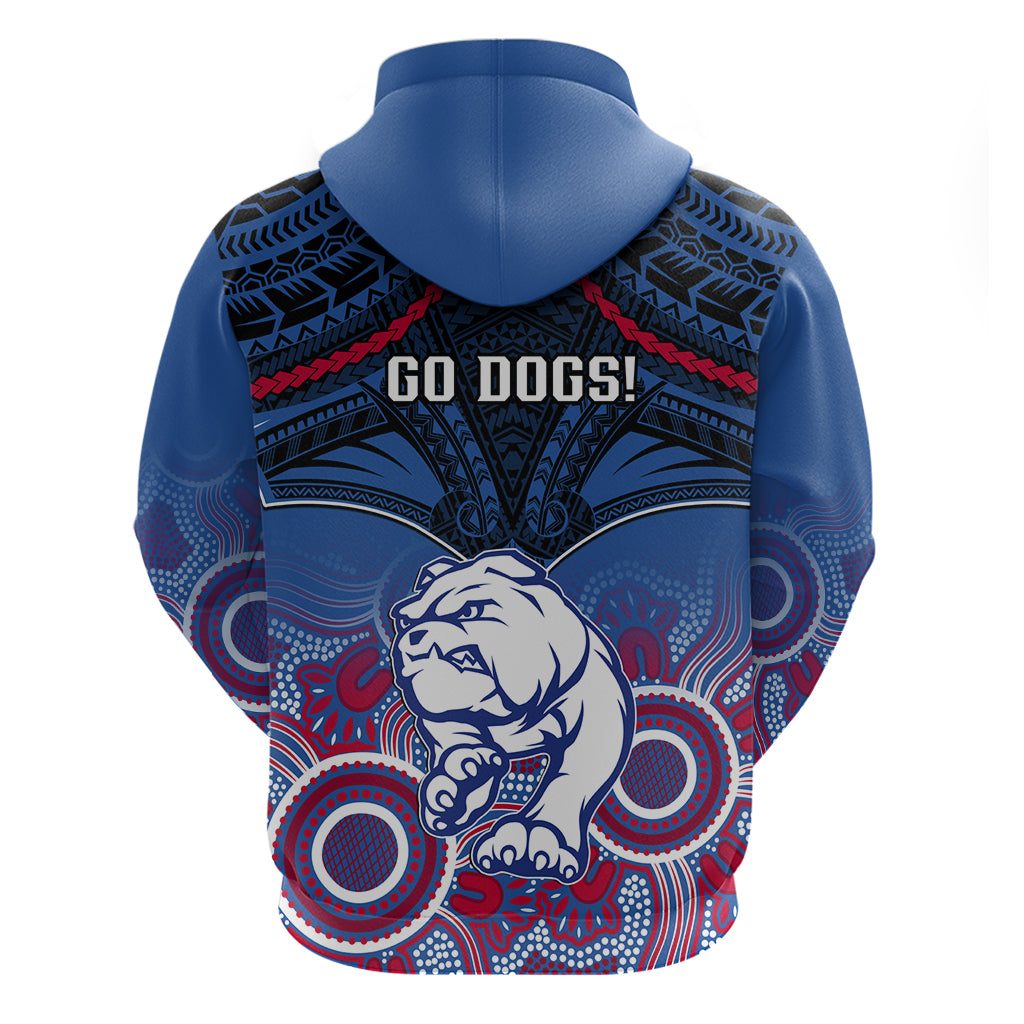 Bulldogs Football Hoodie Doggies Aboriginal Mix Polynesian Pattern - Vibe Hoodie Shop